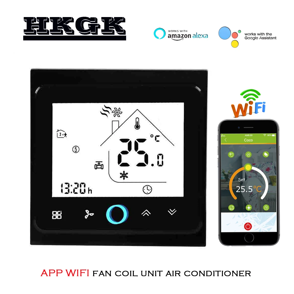 Флуоресцентный термостат TUYA 95 240VAC 24 В Wi Fi 2P/4P работает с Alexa Google home|Умная система