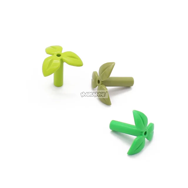 MARUMINE 37695 Plant Stem With 3 LeavesMOC Bricks Tree Accessories 200PCS Home Garden Buildings Blocks Parts For Hobby Modeling 3