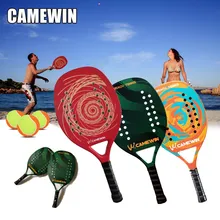 Camewin Adult Professional Full Carbon Beach Tennis Paddle Racket Soft EVA Face Raqueta With Bag