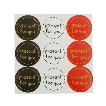 

90PCS/10sheets "present For You "Handmade Sticker Seal Label / Kraft Paper Self Adhesive Gifts /products Note Label Sticke