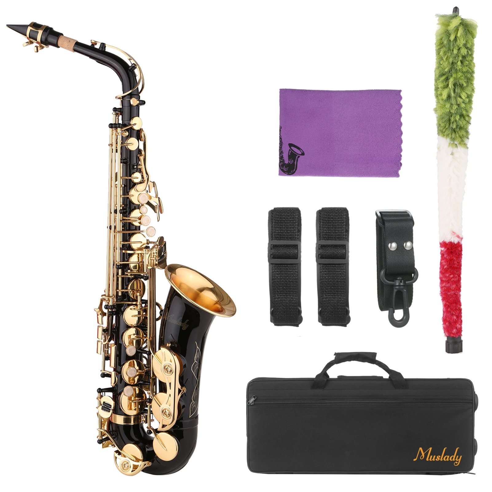Саксофон черная краска E-flat Sax латунный Eb альт саксофон с мундштуком для саксофона