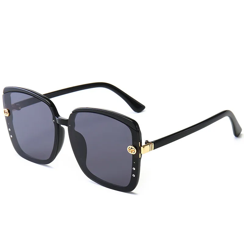Модные дизайнерские квадратные пластиковые очки Классические винтажные мужские уличные солнцезащитные очки для вождения сексуальные роскошные женские очки для путешествия - Цвет линз: Black