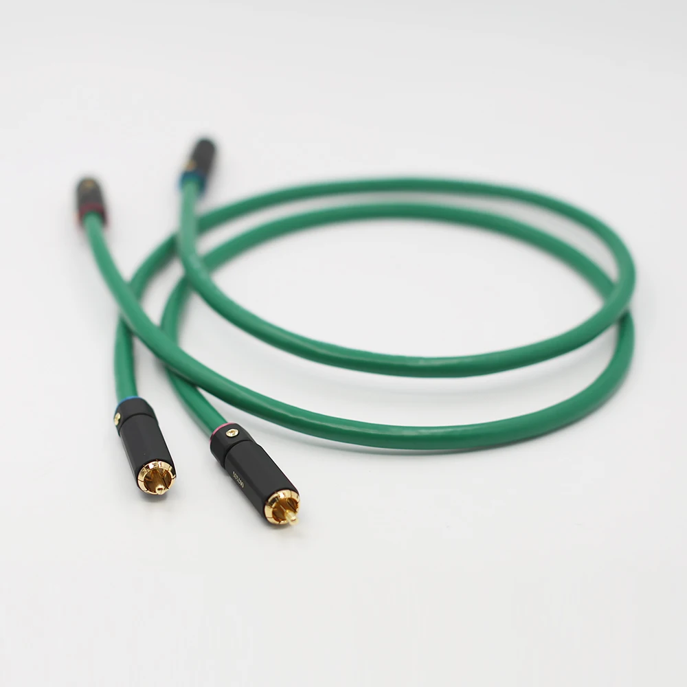 2328 Hifi Silver-plated 2RCA Cable High Quality 6N OFC HIFI RCA Male to Male Audio Cable