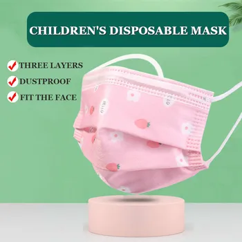 

10-200pcs Children's Disposable Masks with Cartoon Printing 3-layer Non-woven Dustproof Breathable Face Mouth Mask Fast Shipping