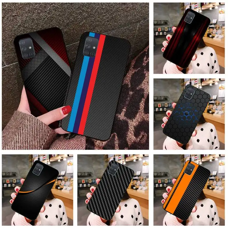 HUAGETOP автомобильный мягкий черный чехол из углеродного волокна для телефона Samsung