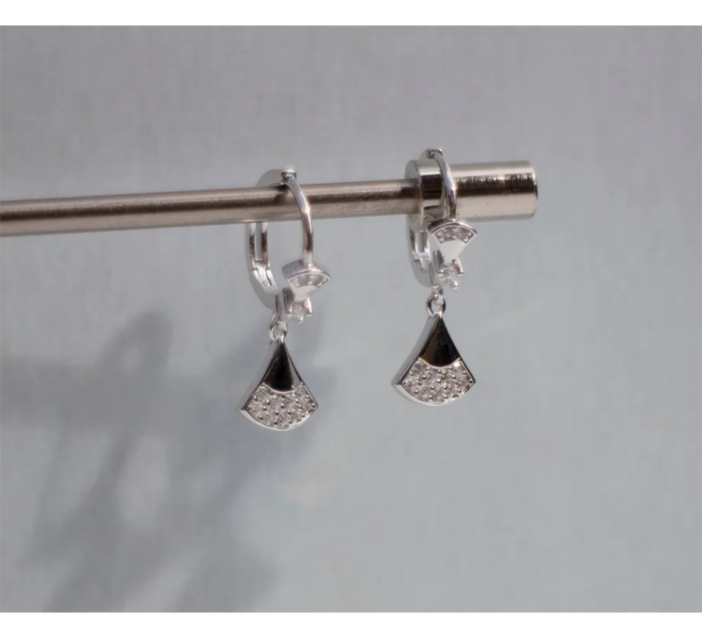 Серьги из стерлингового серебра 925 пробы, модные циркониевые серьги с короткой подвеской, серьги-капельки, ушные серьги с застежкой, милые трендовые серьги для девушек