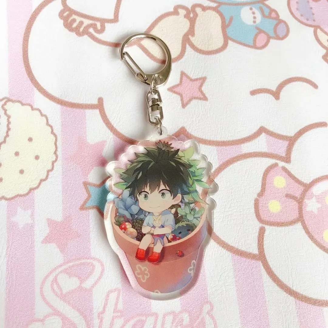 

My Hero Academia Keychain Cute Double Sided 7 Styles Key Chain Pendant Acrylic Anime Accessories Cartoon Key Ring