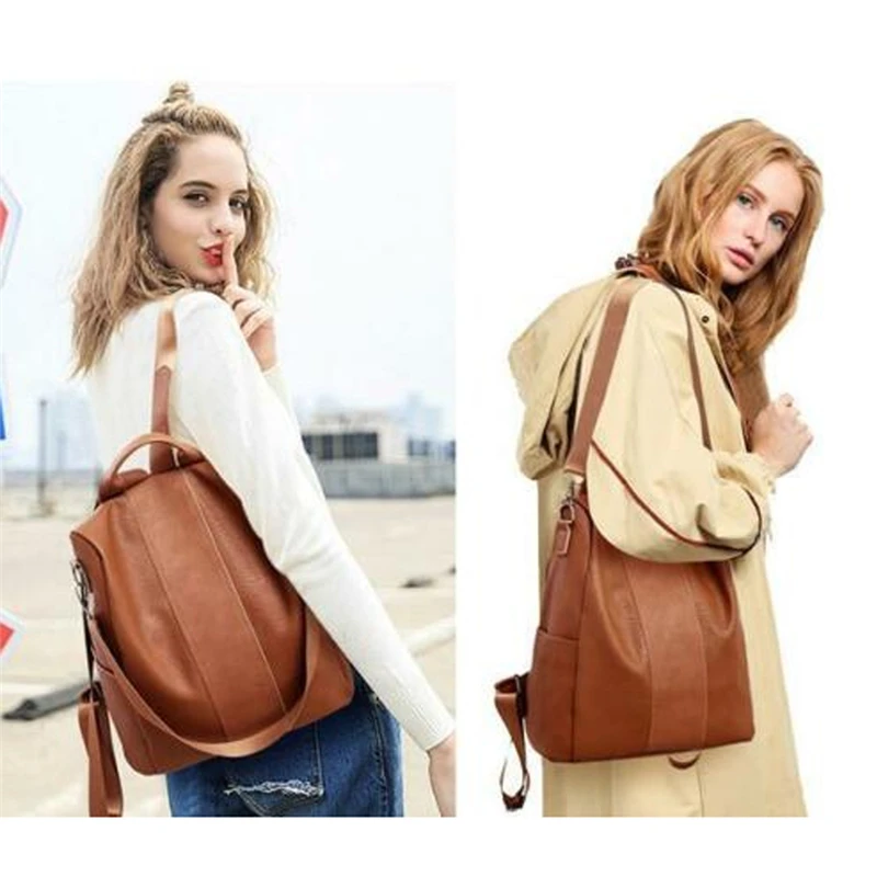 Модный женский школьный кожаный рюкзак для девочек, дорожная сумка на плечо