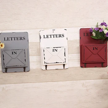 

Creative Multifunction Keys Hanging Hooks Envelope Sundries Storage Box Retro Rangement Shelf Wood Boxes Vintage Home Decoration