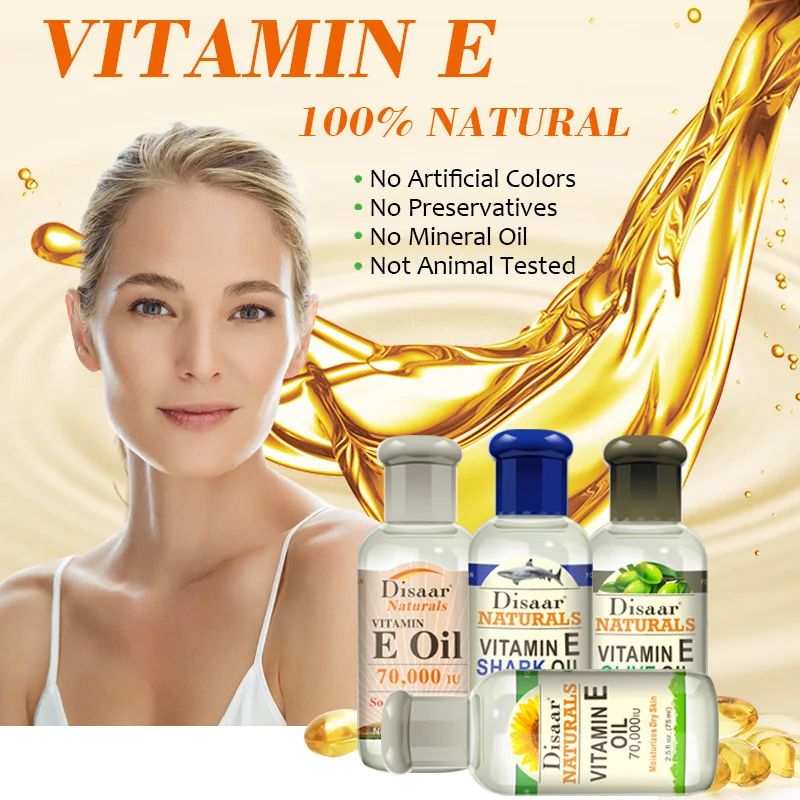 Disaar Natural Vitamin E Shark Sunflower Olive Oil 90,000 IU Moisturize Dry Skin Whitening, Moisturizing, Anti-wrinkle Face Care Disaar Natural Vitamin E Shark Sunflower Olive Oil 90,000 IU Moisturize Dry Skin Whitening, Moisturizing, Anti-wrinkle Face Care