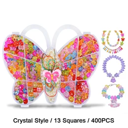 F78-Crystal 400PCS Детская DIY бусины для мозаики для девочек Цвет жемчуг интересная игрушка костюм амблиопии обучение игрушка для раннего развития, дроссельная клетка с плитой - Цвет: F78-Crystal 400PCS