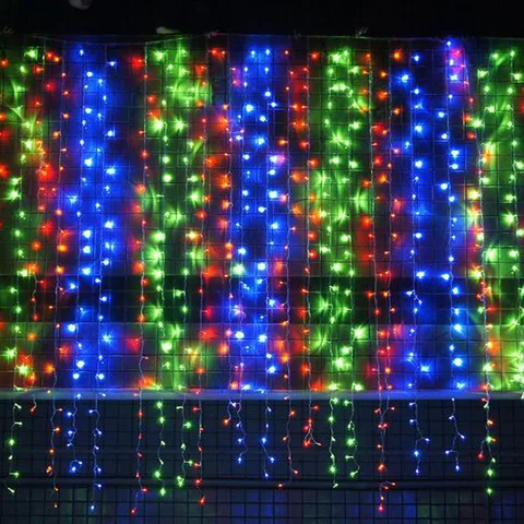 Lights Outdoor Decoration 4m 8m 16m 20m Droop 0.6m Led Curtain Icicle String Lights New Year 2021 Garland Fairy Lights