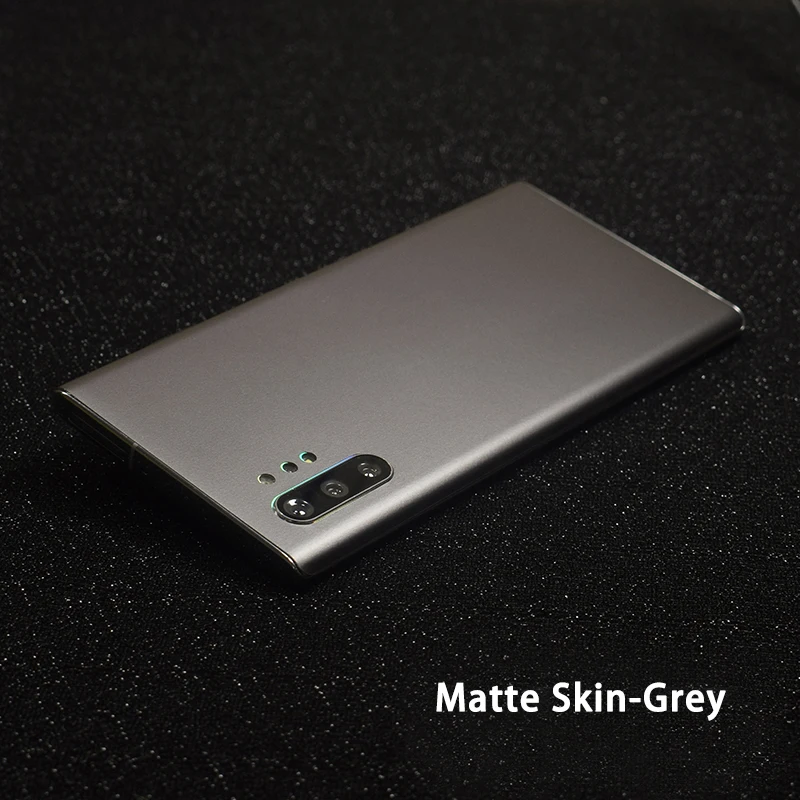 3D углеродное волокно/кожа/дерево скины Телефон задняя наклейка для SAMSUNG Galaxy Note 10 Plus Note 10 A60 A80 Прозрачный матовый стикер - Цвет: Matte Grey
