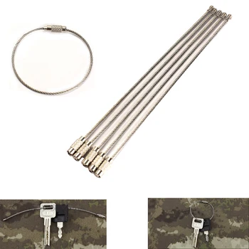 

5-20Pc Wire Rope Key Chain Car Stainless Steel Wire Keychain Cable Auto Key Ring for Outdoor Hiking Climbing Wire Keychain Cable