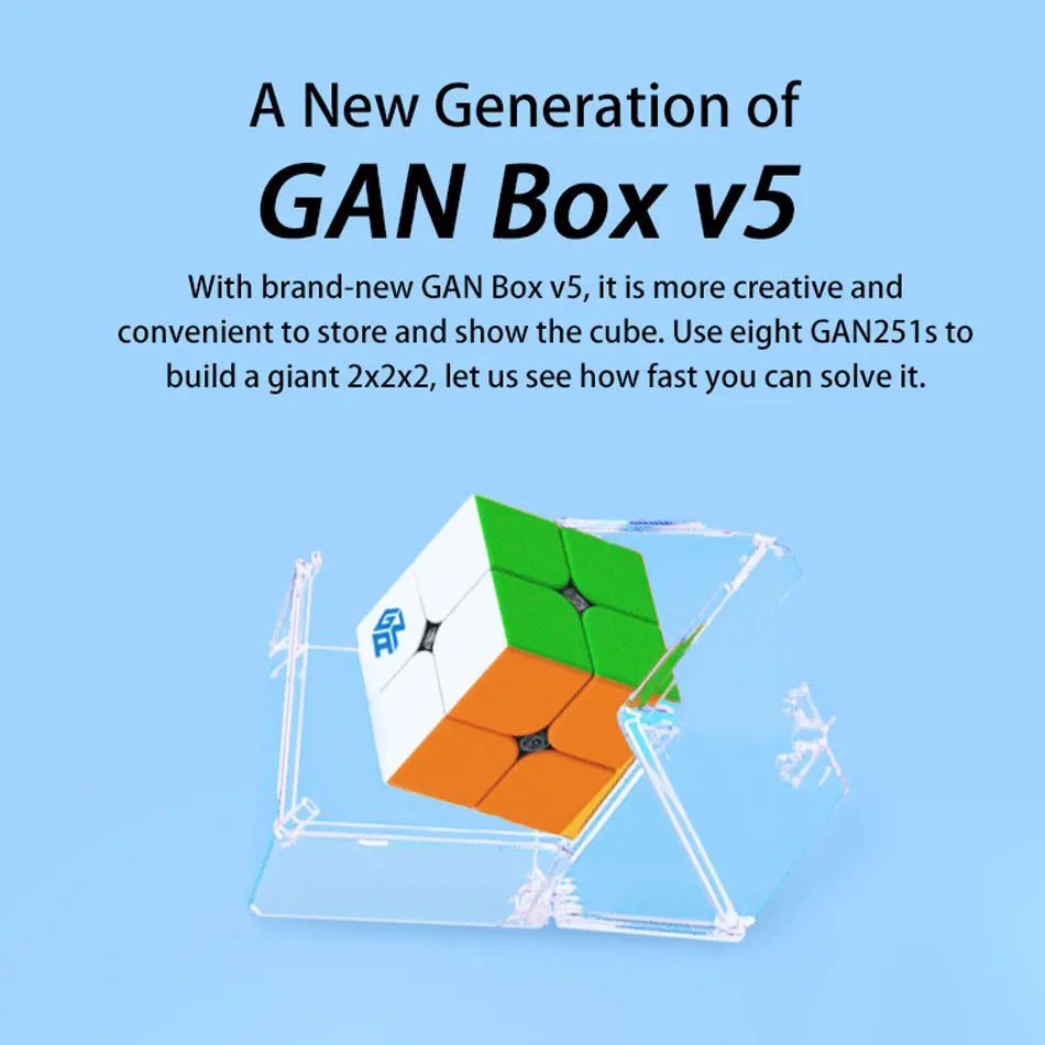 Gan251M 2x2 GAN251 M куб 51 мм черный Stickerless Магнитный GAN волшебный куб пазл игрушки для детей Magico Cubos