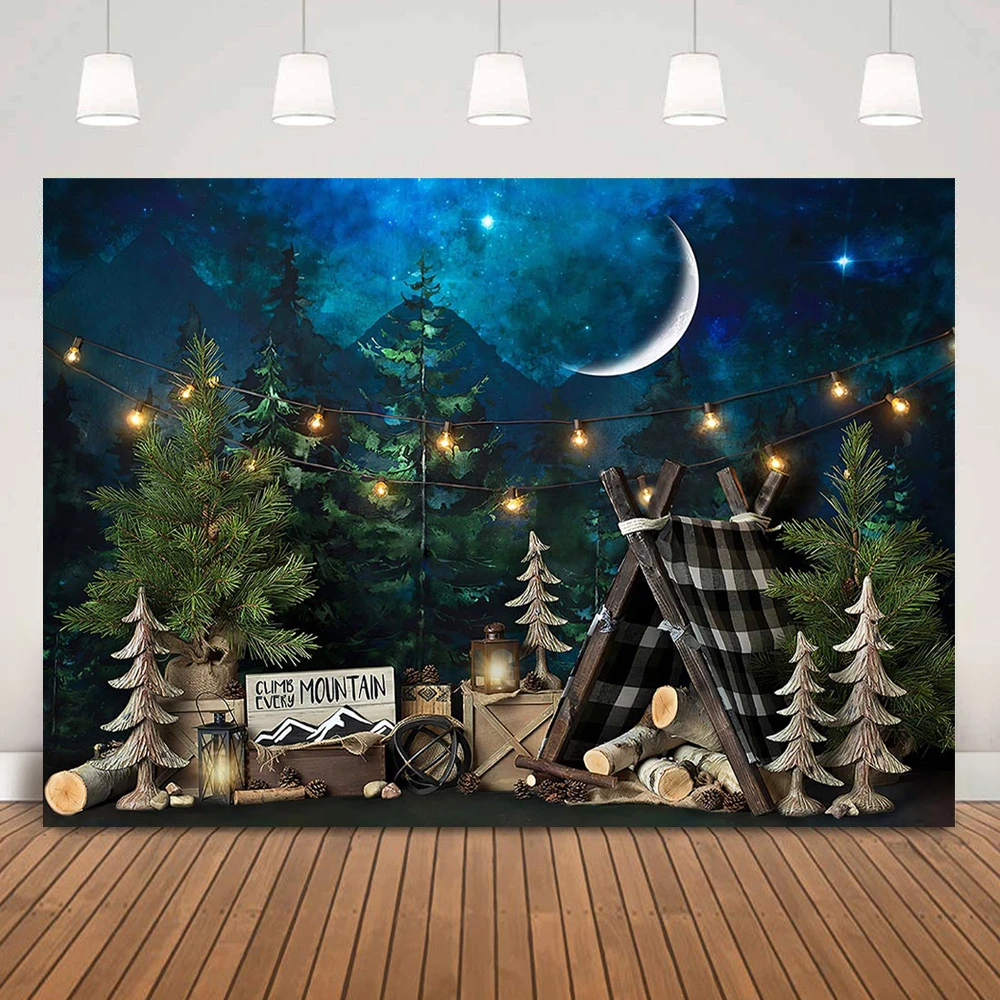 Wild One Birthday Portrait Backdrop Photo Studio Night Jungle Forest