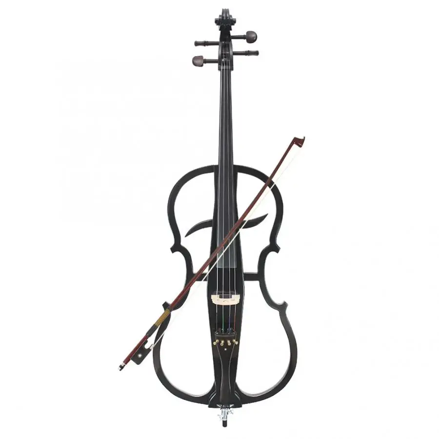 High Quality 4/4 Maple Electric Cello Electroacoustic Accessory with Strings Tuner Anti-slip Mat