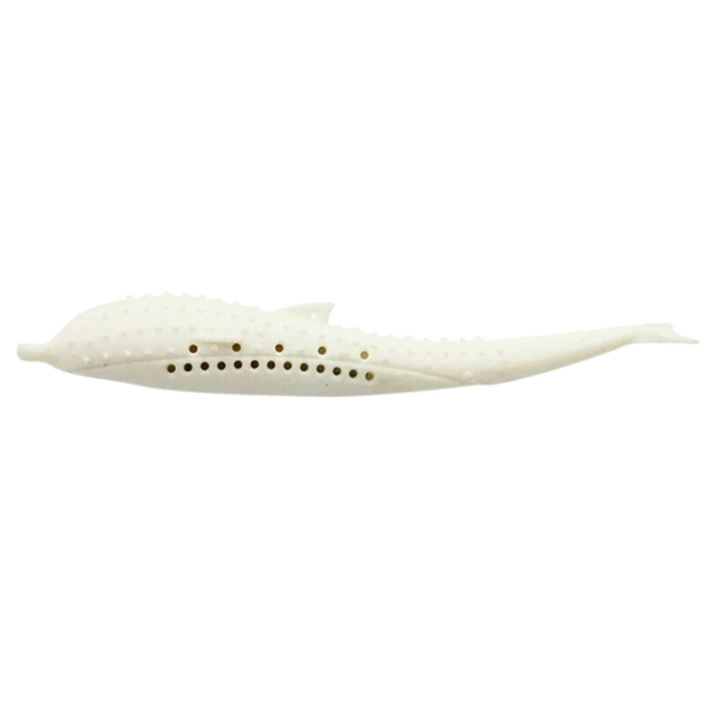 

High Silicone Fish Shape Cat Toothbrush Teething Toy with Catnip Pet Toys LG66
