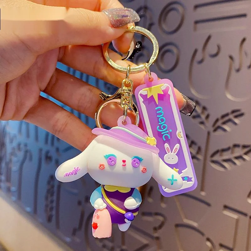 Cartone animato divertente cuffia assonnato animale portachiavi coniglio carino Panda rana gatto bambola borsa auto portachiavi in metallo cordino ragazza ragazzo amante regalo  21