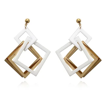 

Ladies gift fashion exaggerated personality tide earrings creative geometric wild earrings golden simple earrings