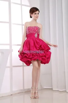 

vestido de festa free shipping robe de mariee formal gown 2018 taffeta short prom red sexy elegant bridesmaid dresses
