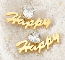 

Earrings Personalized Custom Name Earrings For Women Customize Initial Cursive Nameplate Stud Earring Gift For Best Friend Girls