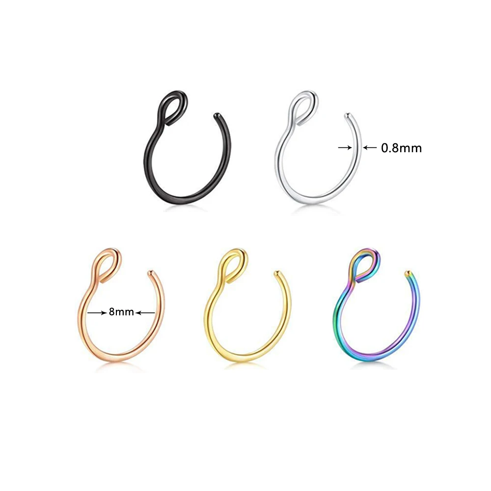 10 шт стальной сегмент нос кольцо для пирсинга Daith Helix Rook Ушная перегородка кольцо-кликер ушной хрящ Labret Звезда Сердце ювелирные изделия для тела