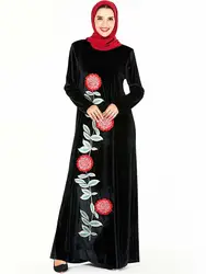 Элегантное мусульманское Абая вышивка Макси платье хиджаб Vestidos кардиган кимоно длинный халат платья Jubah Ближний Восток ИД Рамадан