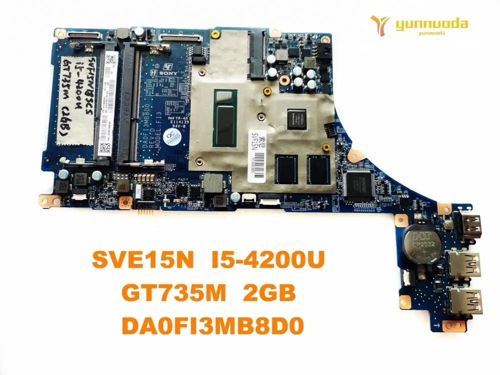 Very best  Original for SONY SVF15N laptop motherboard SVE15N I5-4200U GT735M 2GB DA0FI3MB8D0 tested good free