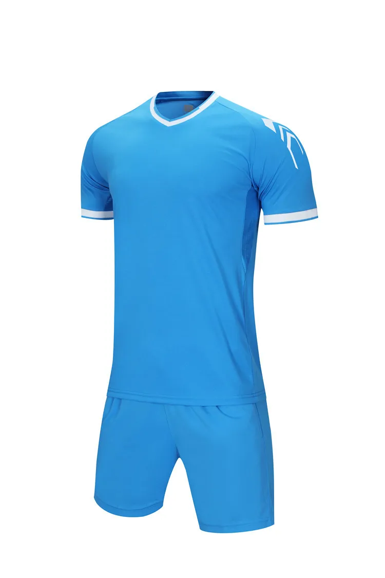 Пустые мужские футбольные майки Survete на заказ, спортивные костюмы для бега, дышащая спортивная футбольная форма для мальчиков, Camisa Futebol - Цвет: Blue