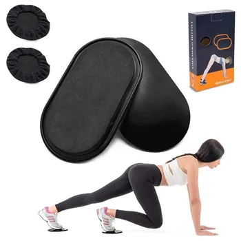 

Exercise Sliders Discs 2 Pack Dual Sided Oval Shape Floors Sport Core Sliders with Cover Yoga Fitness Training Gliding Equipment