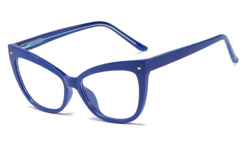 blue with clear Peekaboo, сексуальные очки tr90, оправа, кошачий глаз, прозрачные линзы, женские, большие очки, по рецепту, черные, женские, высокое качество, ацетат - Цвет оправы: blue with clear