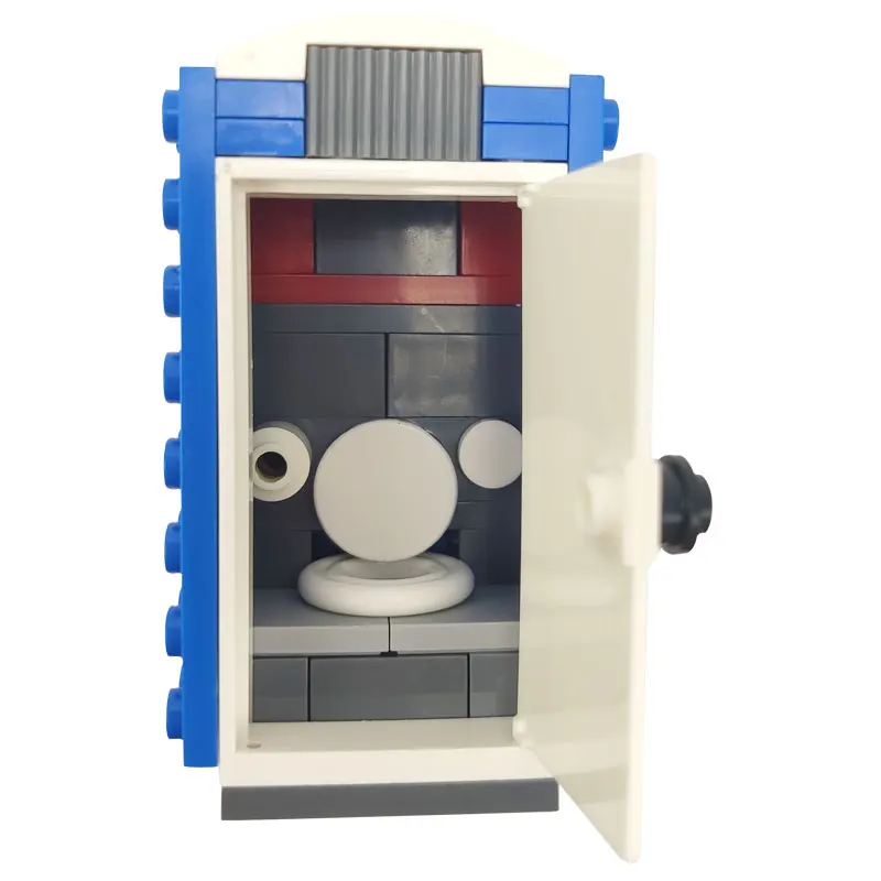 Locking City MOC Furniture Bathroom Public Toilet Building Blocks Toys for Children Assemble City Block DIY Parts Learning Gifts 14