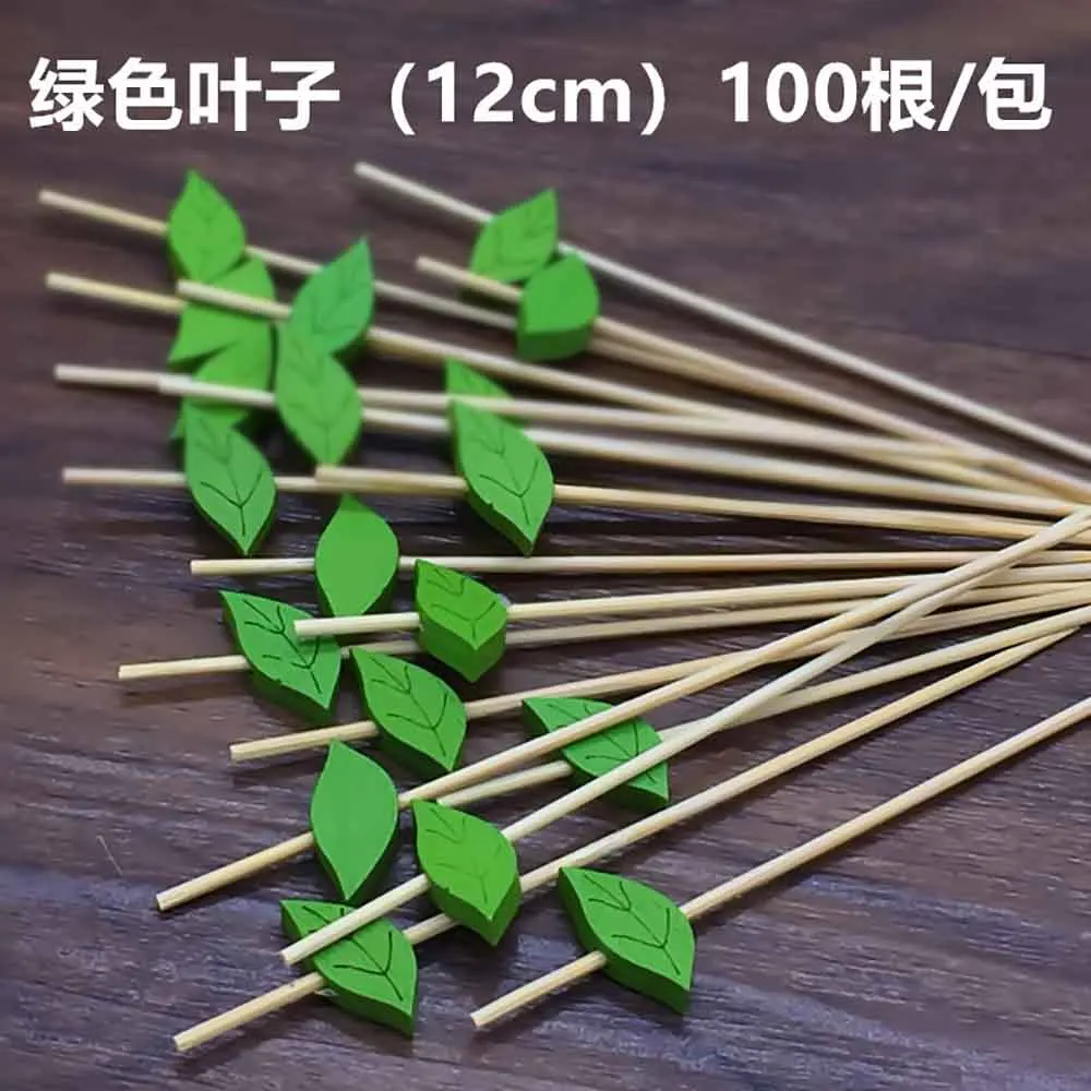 Spldsun 100 Pièces Bambou Bâton Cocktail, Bâtonnet Cure Dents Décoratif, Brochettes à Cocktail, Pic Brochette Bois, Pour Fruits, Snacks