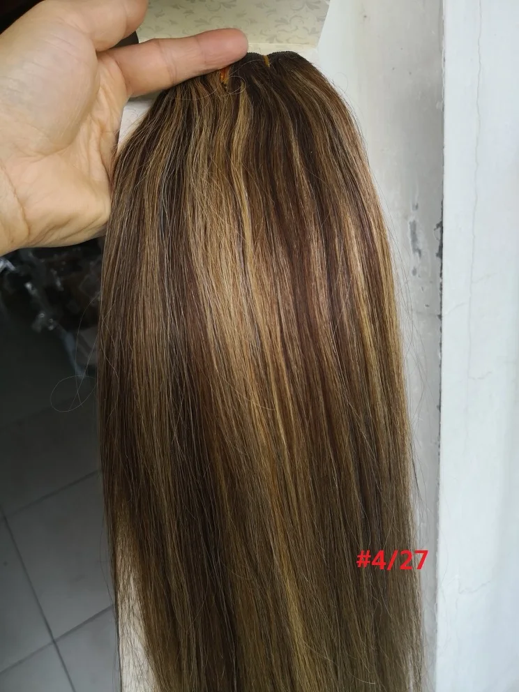 # P4/27 Chocola, бразильские волосы remy на всю голову, 10 шт. в наборе, 260 г, 16-28 дюймов, натуральные прямые человеческие волосы для наращивания на заколках - Цвет: # P4/27