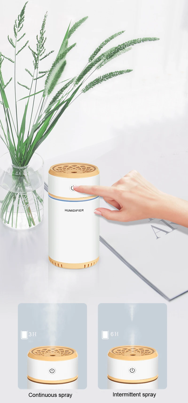 Xiaomi Youpin Pulling Model Humidifier USB Mini Colorful Ambient Light Car Humidifier Air Purifier Beauty Hydrating Smart Home