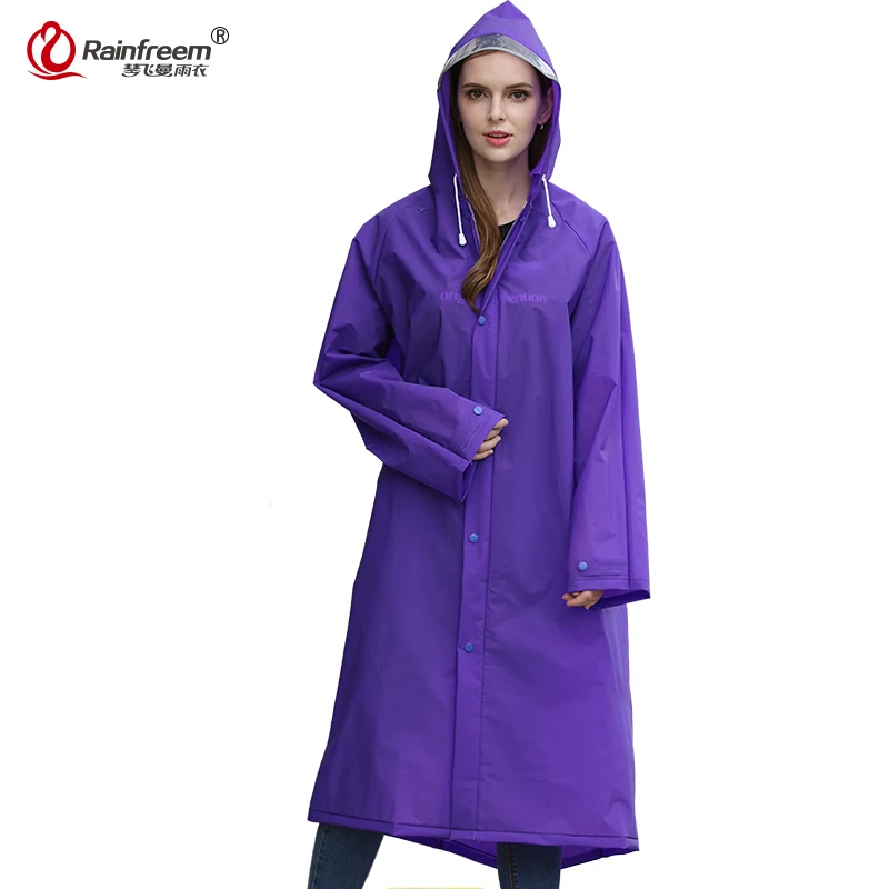 

Плащ-дождевик Rainfreem для мужчин и женщин, из материала ЭВА, Непромокаемый пластиковый, прозрачный Дождевой Плащ, 7 цветов