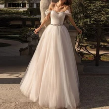 

Fivsole Sweetheart A-Line Wedding Dresses 2021 Tulle Vestido De Noiva Fashion Crystal Floor-Length Formal Bride Gown Custom Made