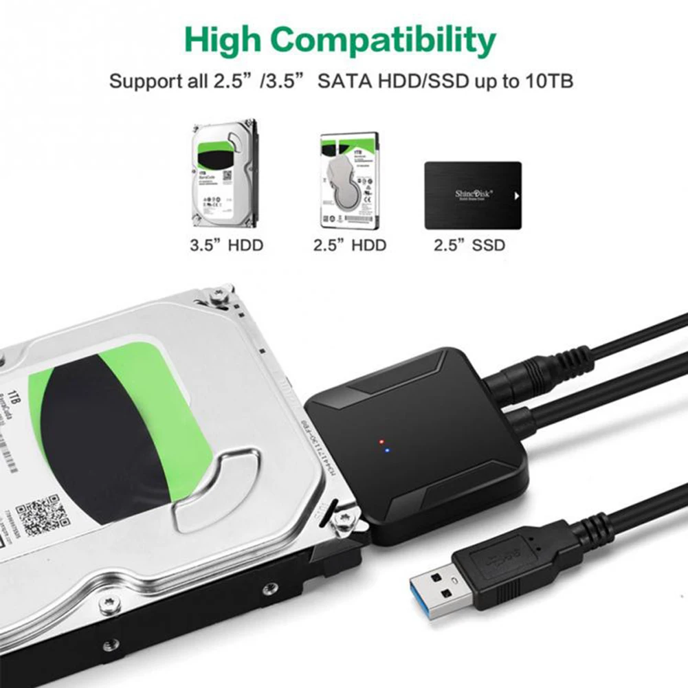 SATA to USB 3 0 Convert Adapter Cable with Plug for 2 5 3 5inch HDD 4