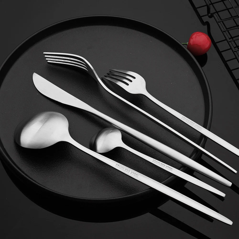 Stainless Steel Cutlery Set Western Style Picnic Camping Tableware Dining Knife Spoon Fork Salad Fork Set