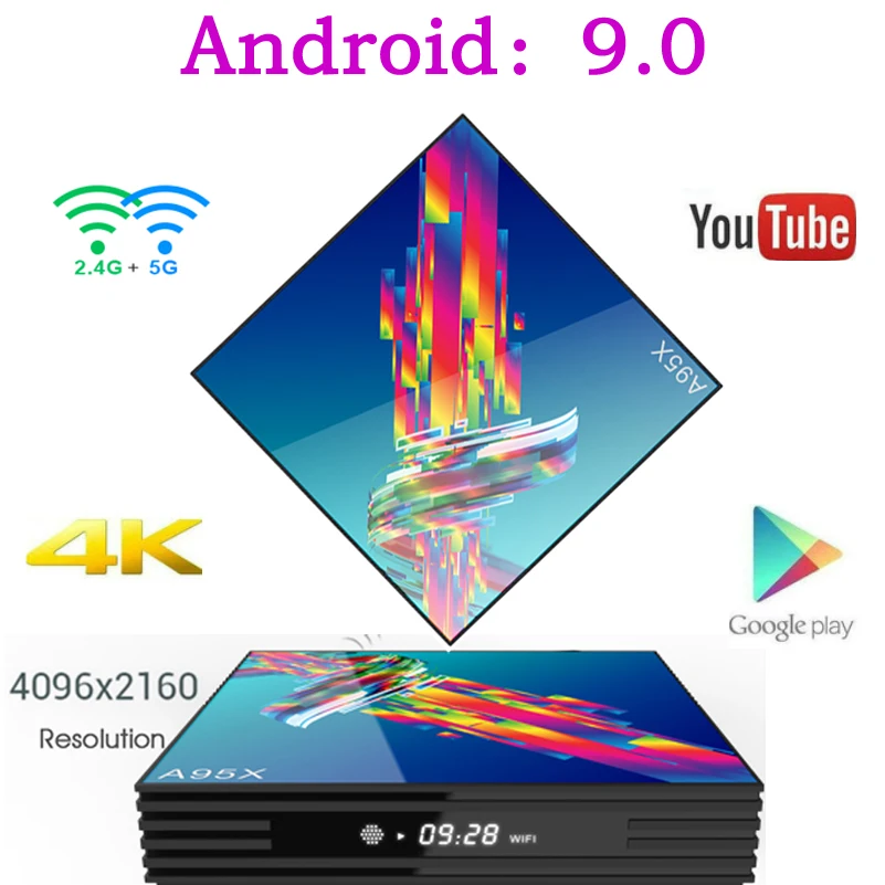 A95X R3 Smart Tv Box Android 9.0 Set Top Box 4K 3D Mi ni Tv Box 2gb 4gb 32gb 64gb Quad Core media player PK X96 HK1 Max mi IPTV