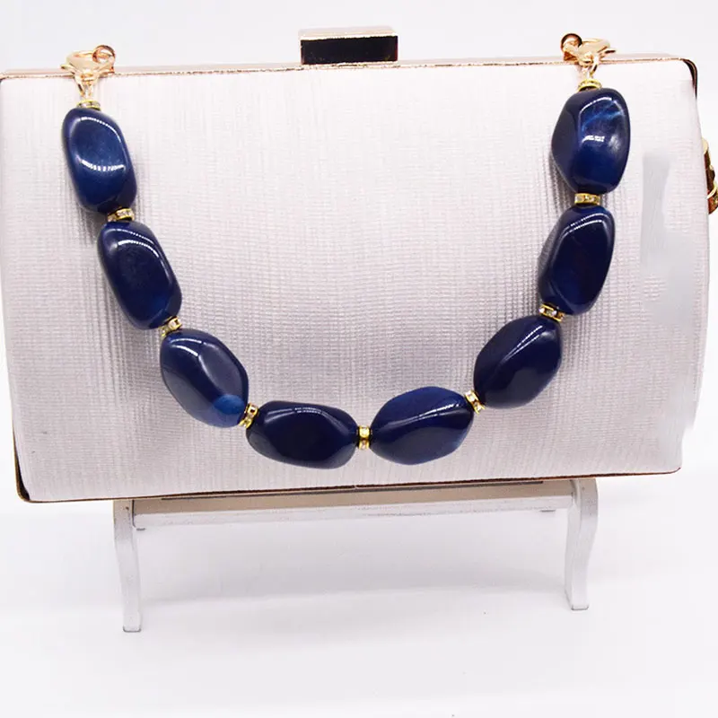 Синий new Chic Resin Women Bag Strap Chain Bag straps For Handbags Solid Color Purse Chains for Bags Accessories Chain Bag Belt - Цвет: Синий