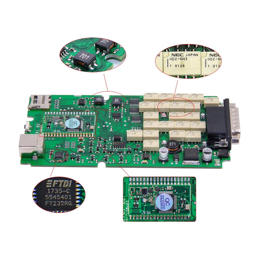 Multidiag Pro+ 2016R1 Keygen NEC Реле Одиночная зеленая плата PCB OBDII интерфейс автомобиля/грузовика Диагностический Инструмент TCS Pro автоматический сканер