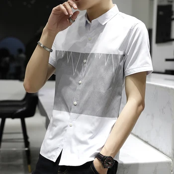 

2020 Brand Men Business Plaid Shirt Multi Style Button Decoration short Sleeve Shirts Evening Prom Dress Shirts Male