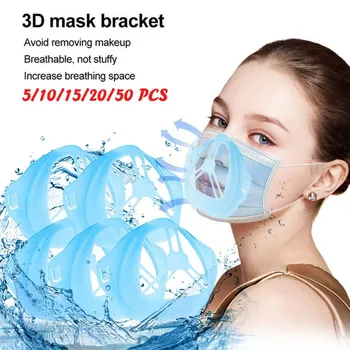 

5/10/15/20/50pcs 3d Mouth Mask Support Breathing Assist Help Mask Inner Cushion Bracket Food Grade Silicone Holder Mascarilla