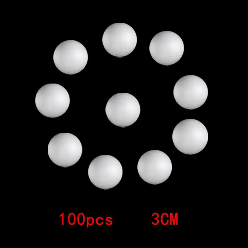 100pcs DIY Modelling Polystyrene Styrofoam Foam Ball Xmas Wedding Decoration 634E