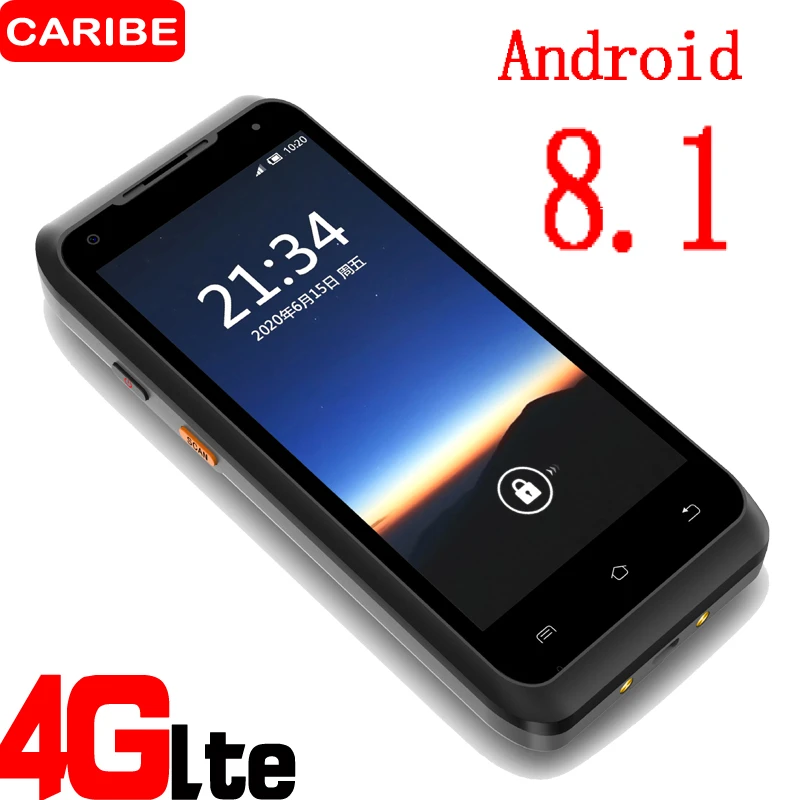 CARIBE New Android 8.1 PDA Rugged Handheld Terminal Data Collector Wireless 1D 2D QR Laser Barcode Scanner Reader laser scanner