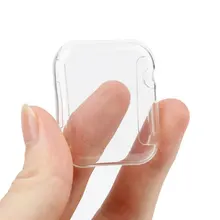 Capa transparente para iwatch série 3 2 1 38mm 42mm 360 completo macio claro tpu protetor de tela caso para iwatch 4/5 44mm 40mm