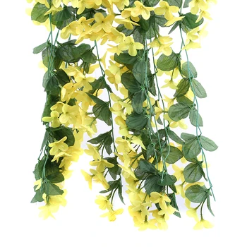 

Two One Pack Simulation Small Violet Wall Hanging Flower Vine Plastic Flower Hanging Basket Violet Rattan Home Decoration