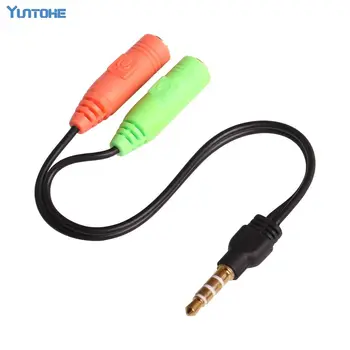 

500pcs/lot Male to 2 Female 3.5mm AUX Extension Headphone Mic Audio Splitter Cable Y Splitter Adapter for HTC One for iPod MP3